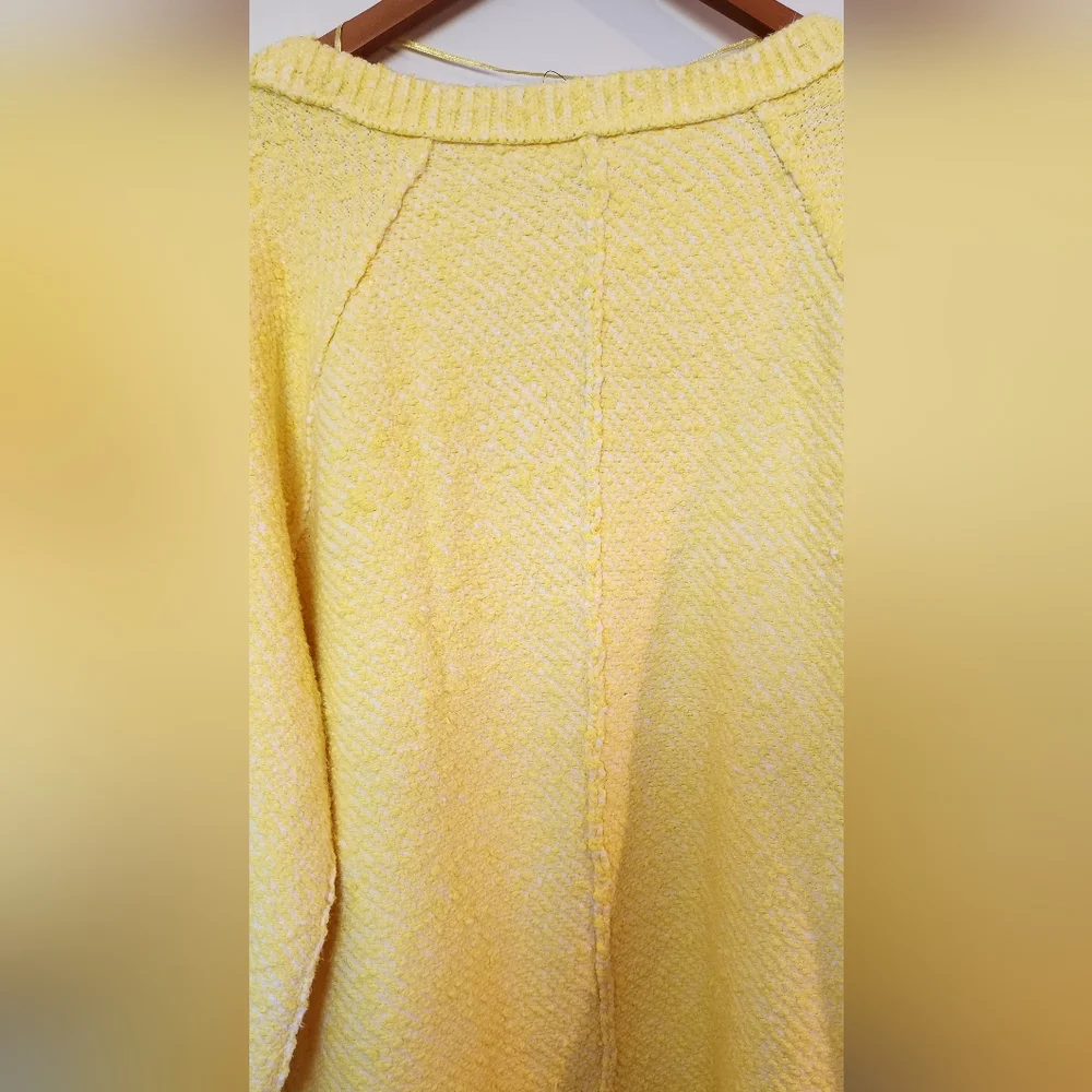 FREE PEOPLE FOUND MY FRIEND PULLOVER SWEATER‎ SUNSHINE Yellow SZ MED NWOT